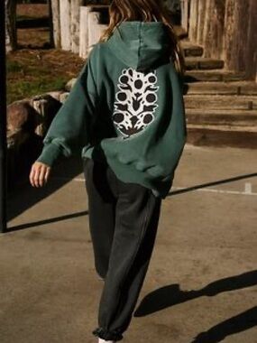 RARE FREE PEOPLE MOVEMENT SPRINT TO FINISH LOGO HOODIE